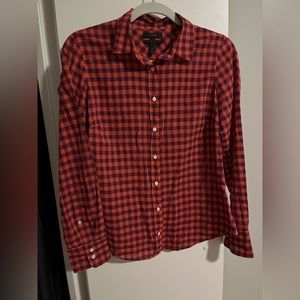 J. CREW Red & Orange  Plaid Shirt